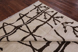 Ivory Moroccan Hand Knotted Area Rug - 7' 10" X 10' 1" - Golden Nile