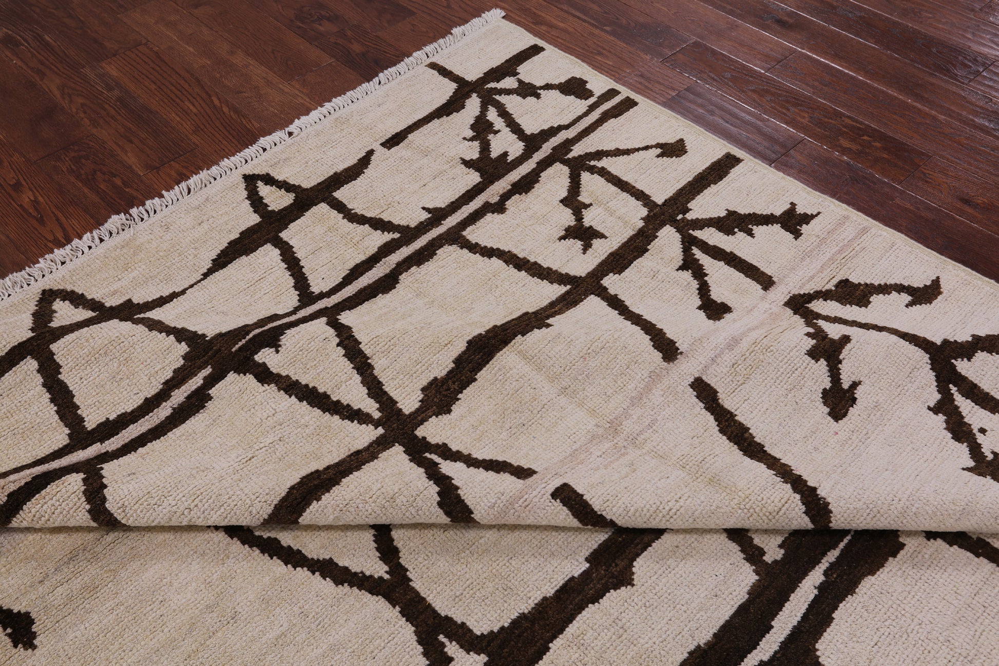 Ivory Moroccan Hand Knotted Area Rug - 7' 10" X 10' 1" - Golden Nile