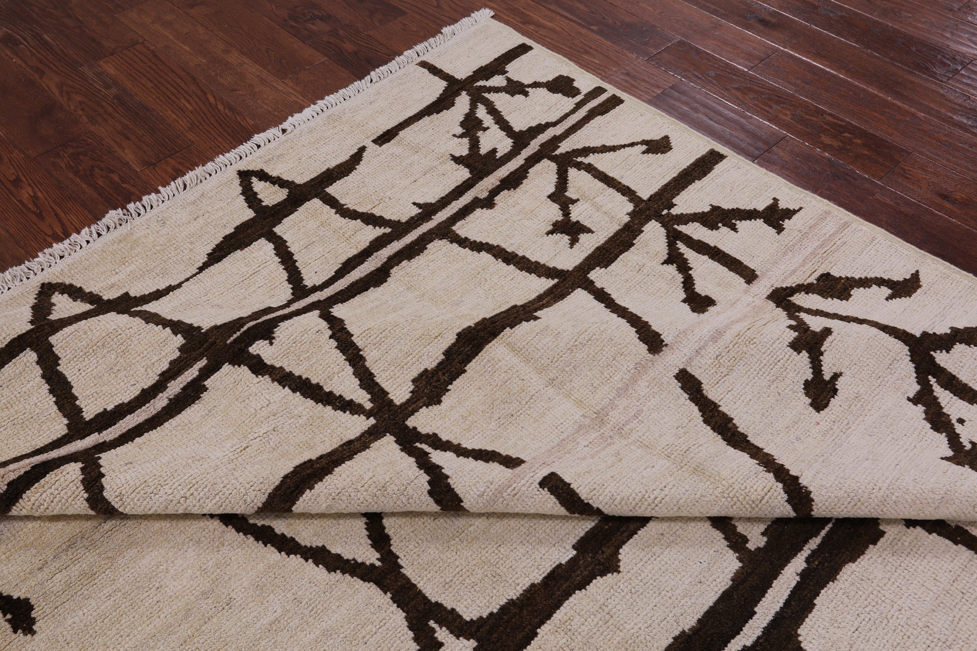 Ivory Moroccan Hand Knotted Area Rug - 7' 10" X 10' 1" - Golden Nile