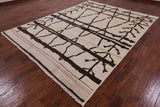 Ivory Moroccan Hand Knotted Area Rug - 7' 10" X 10' 1" - Golden Nile