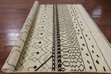 Ivory Tribal Moroccan Handmade Wool Area Rug - 8' 4" X 9' 9" - Golden Nile