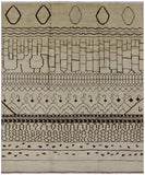 Ivory Tribal Moroccan Handmade Wool Area Rug - 8' 4" X 9' 9" - Golden Nile