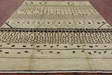 Ivory Tribal Moroccan Handmade Wool Area Rug - 8' 4" X 9' 9" - Golden Nile