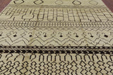 Ivory Tribal Moroccan Handmade Wool Area Rug - 8' 4" X 9' 9" - Golden Nile