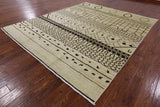Ivory Tribal Moroccan Handmade Wool Area Rug - 8' 4" X 9' 9" - Golden Nile