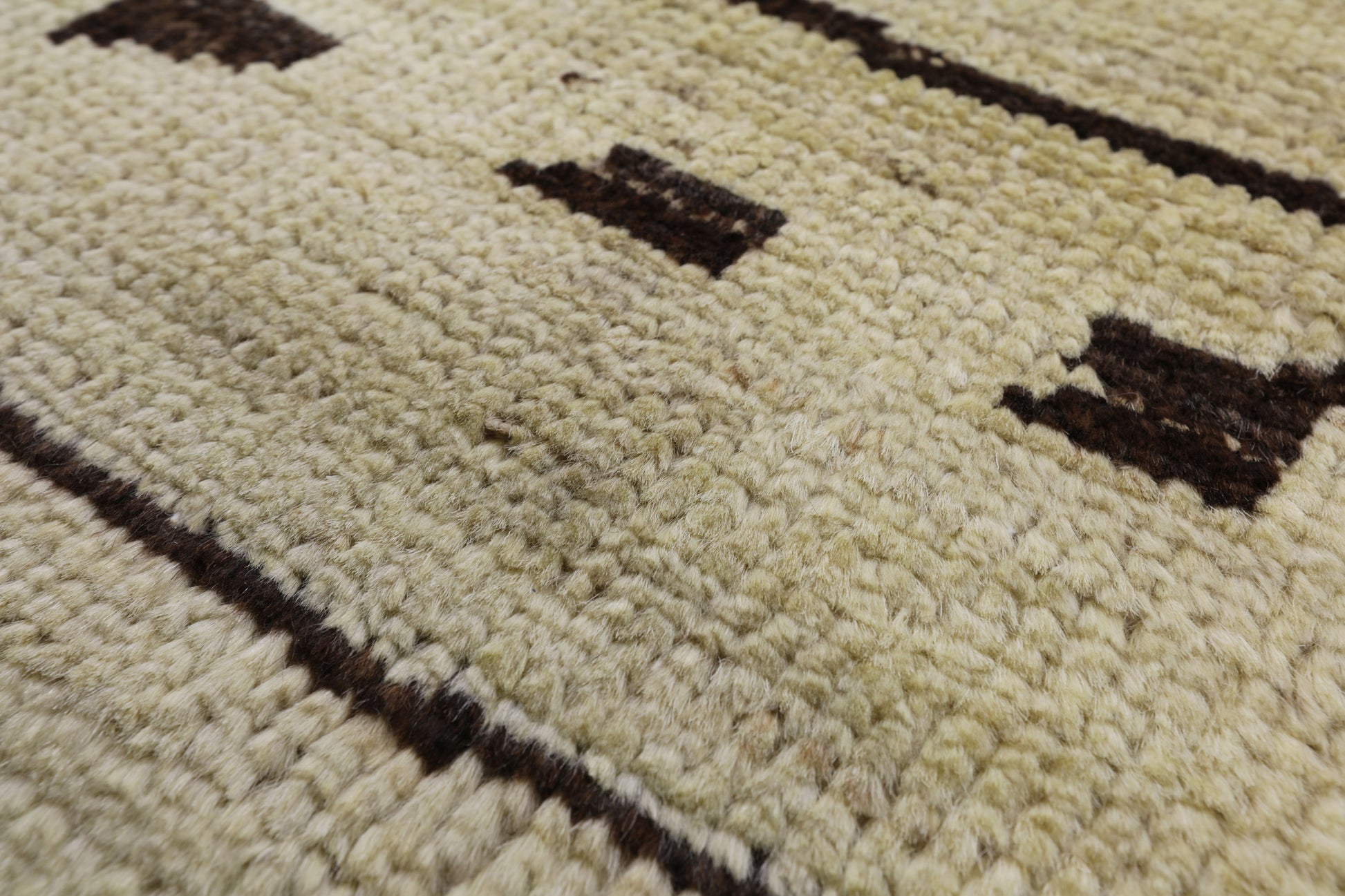 Ivory Tribal Moroccan Handmade Wool Area Rug - 8' 4" X 9' 9" - Golden Nile