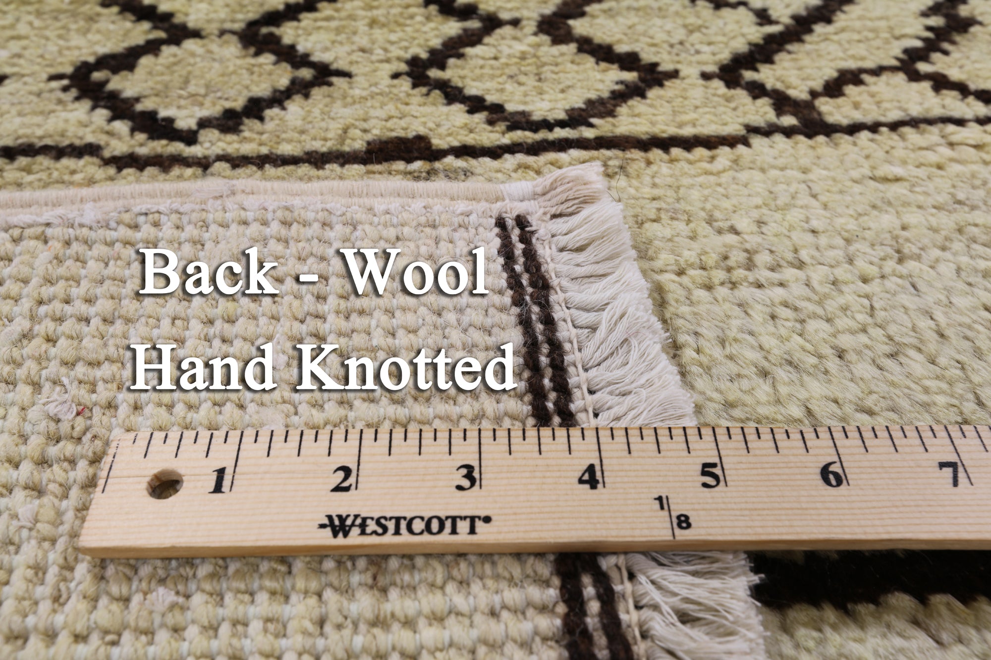 Ivory Tribal Moroccan Handmade Wool Area Rug - 8' 4" X 9' 9" - Golden Nile