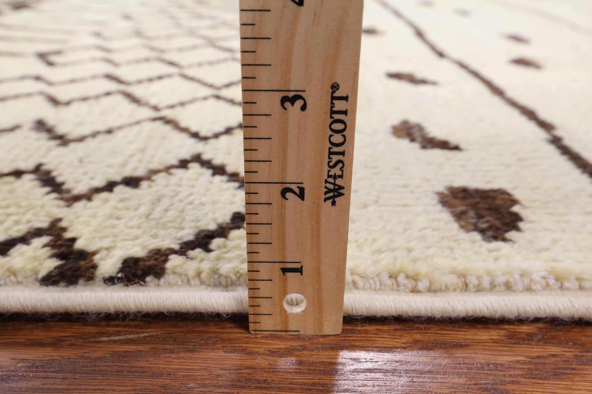 Ivory Tribal Moroccan Handmade Wool Area Rug - 8' 4" X 9' 9" - Golden Nile