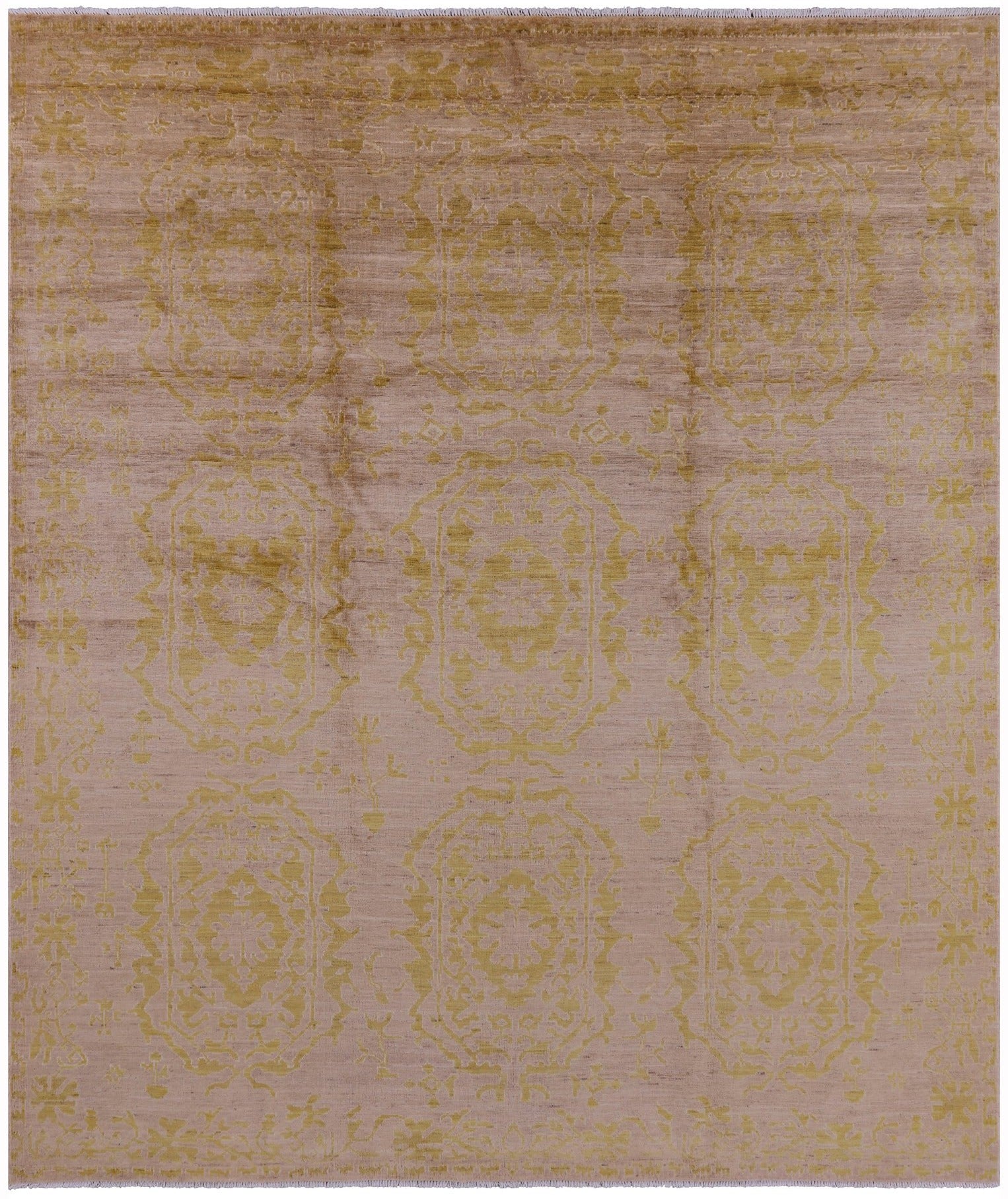 William Morris Handmade Wool Rug - 8' 2" X 9' 6" - Golden Nile