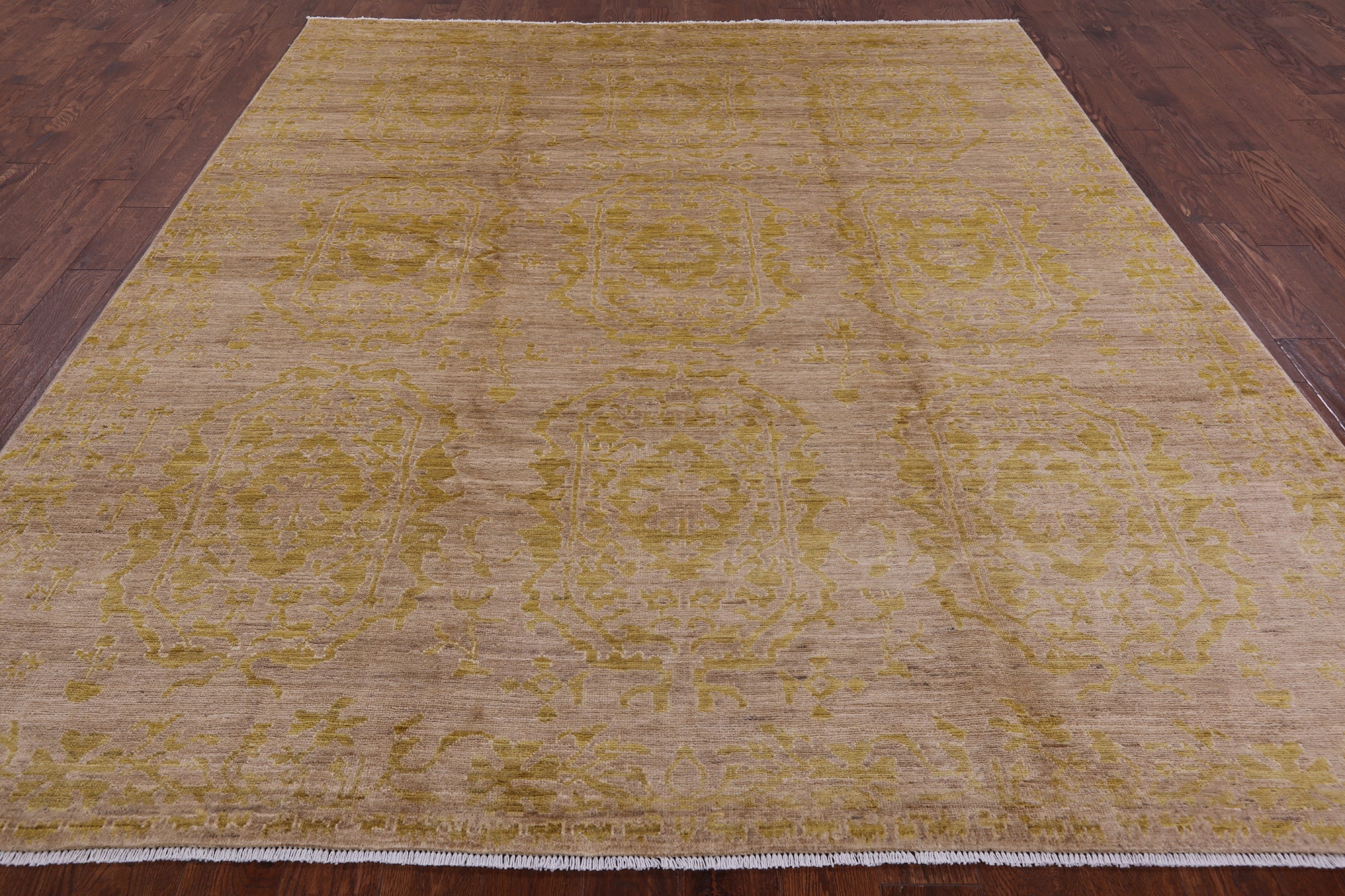 William Morris Handmade Wool Rug - 8' 2" X 9' 6" - Golden Nile