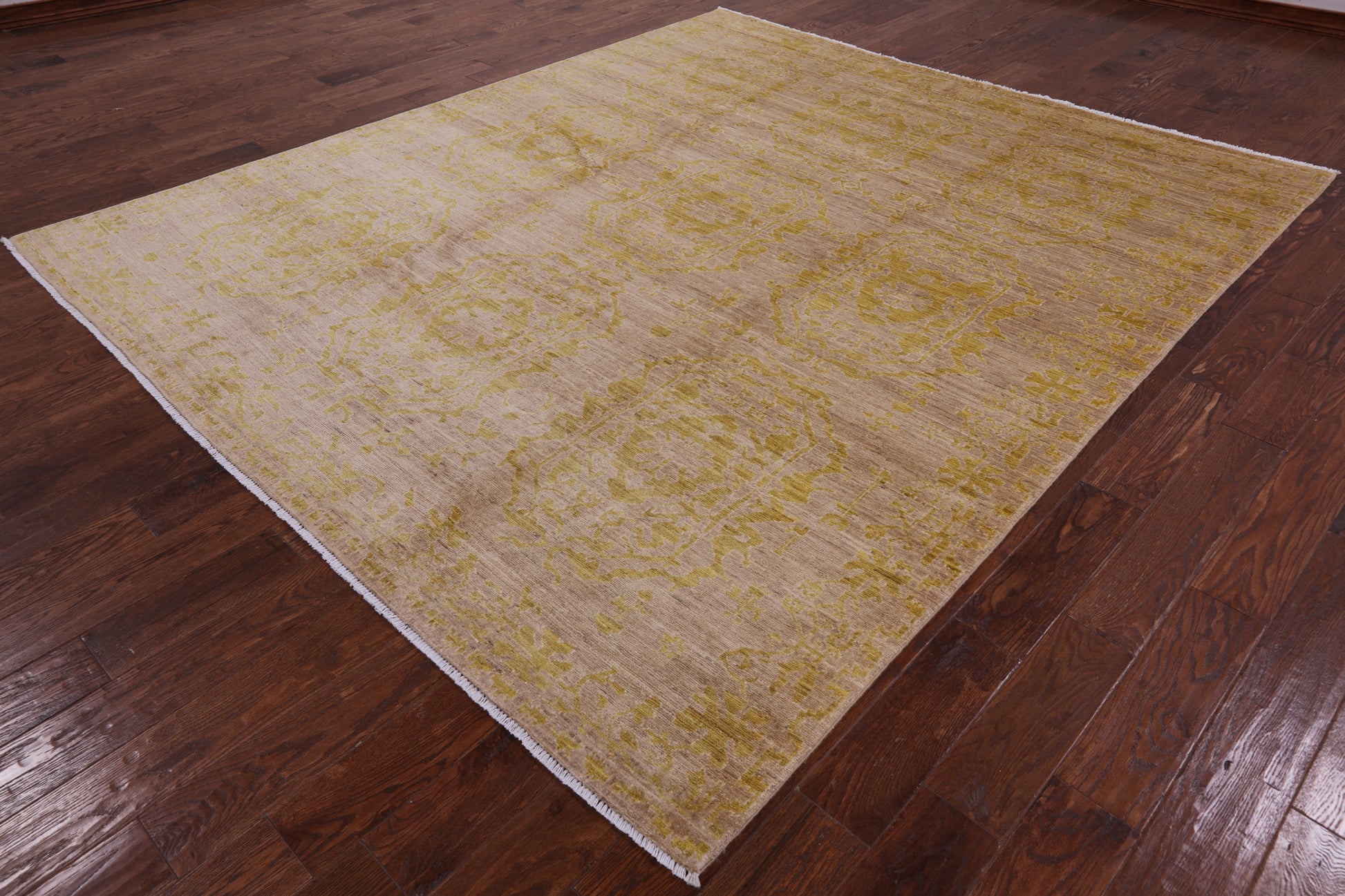 William Morris Handmade Wool Rug - 8' 2" X 9' 6" - Golden Nile