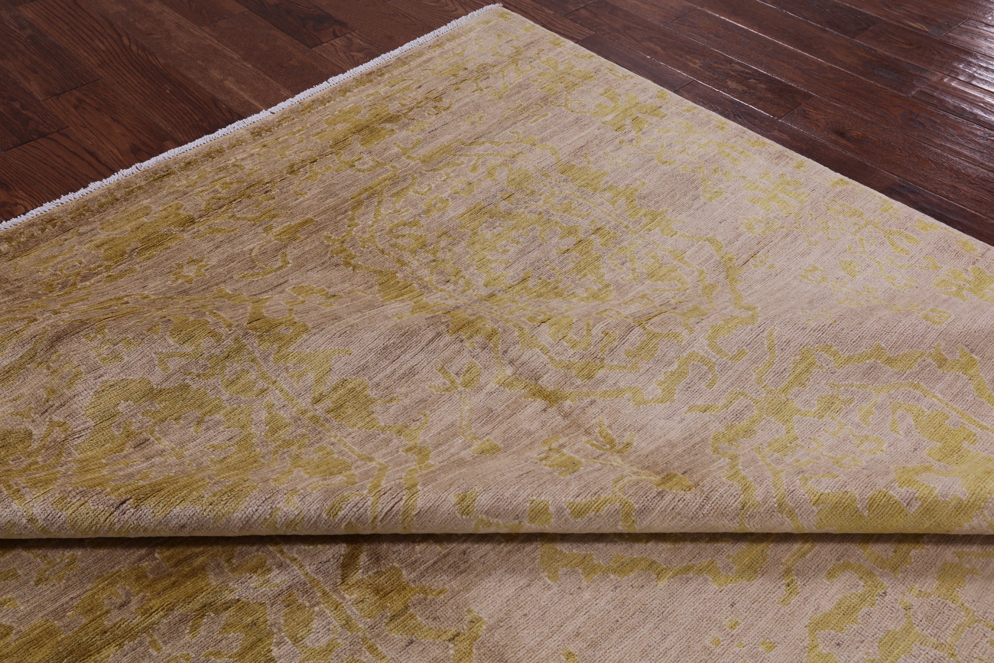 William Morris Handmade Wool Rug - 8' 2" X 9' 6" - Golden Nile