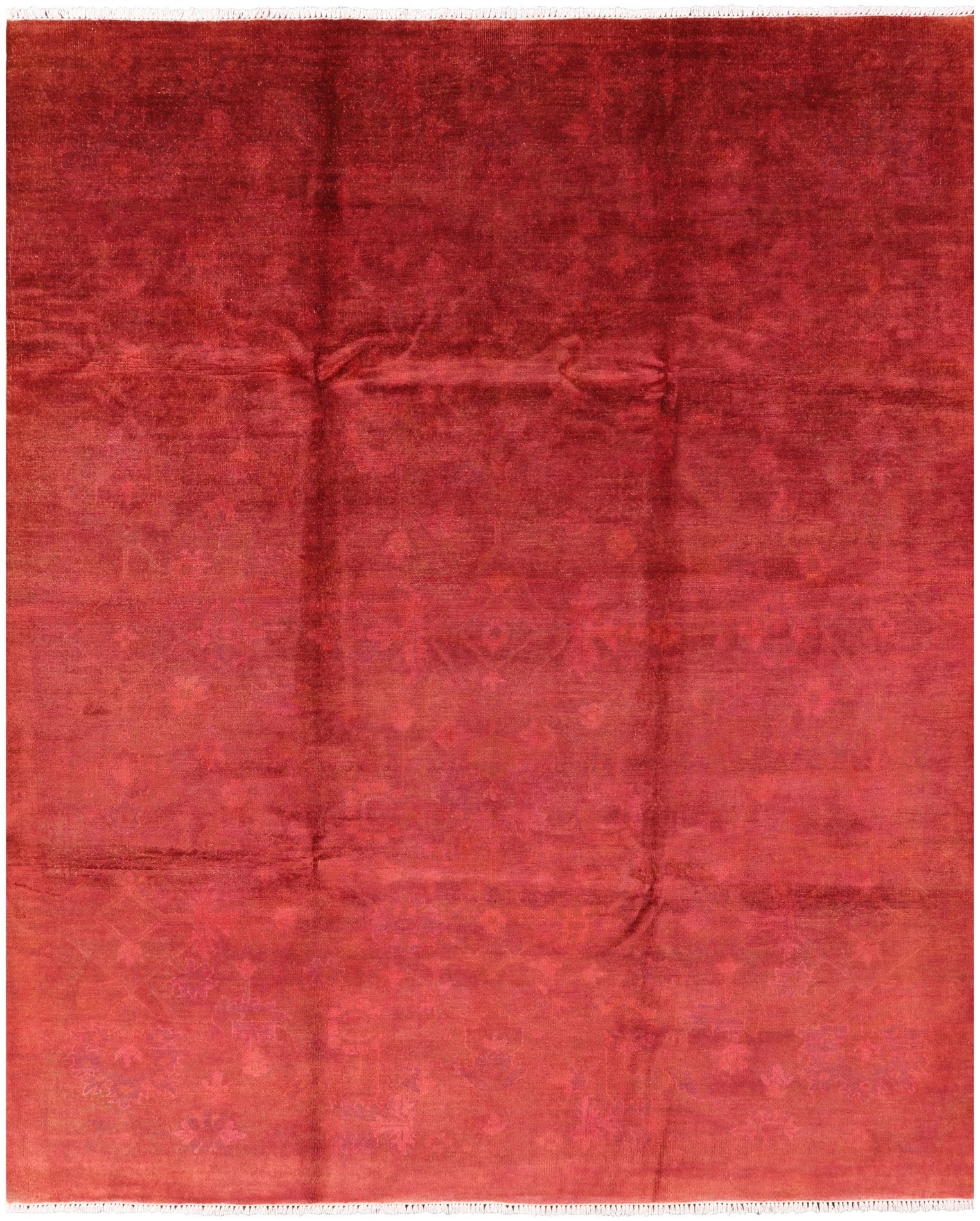 Full Pile Overdyed Handmade Wool Area Rug - 7' 9" X 9' 6" - Golden Nile