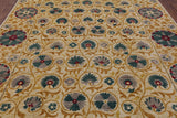 Ivory William Morris Hand Knotted Wool Area Rug - 8' 2" X 10' 5" - Golden Nile