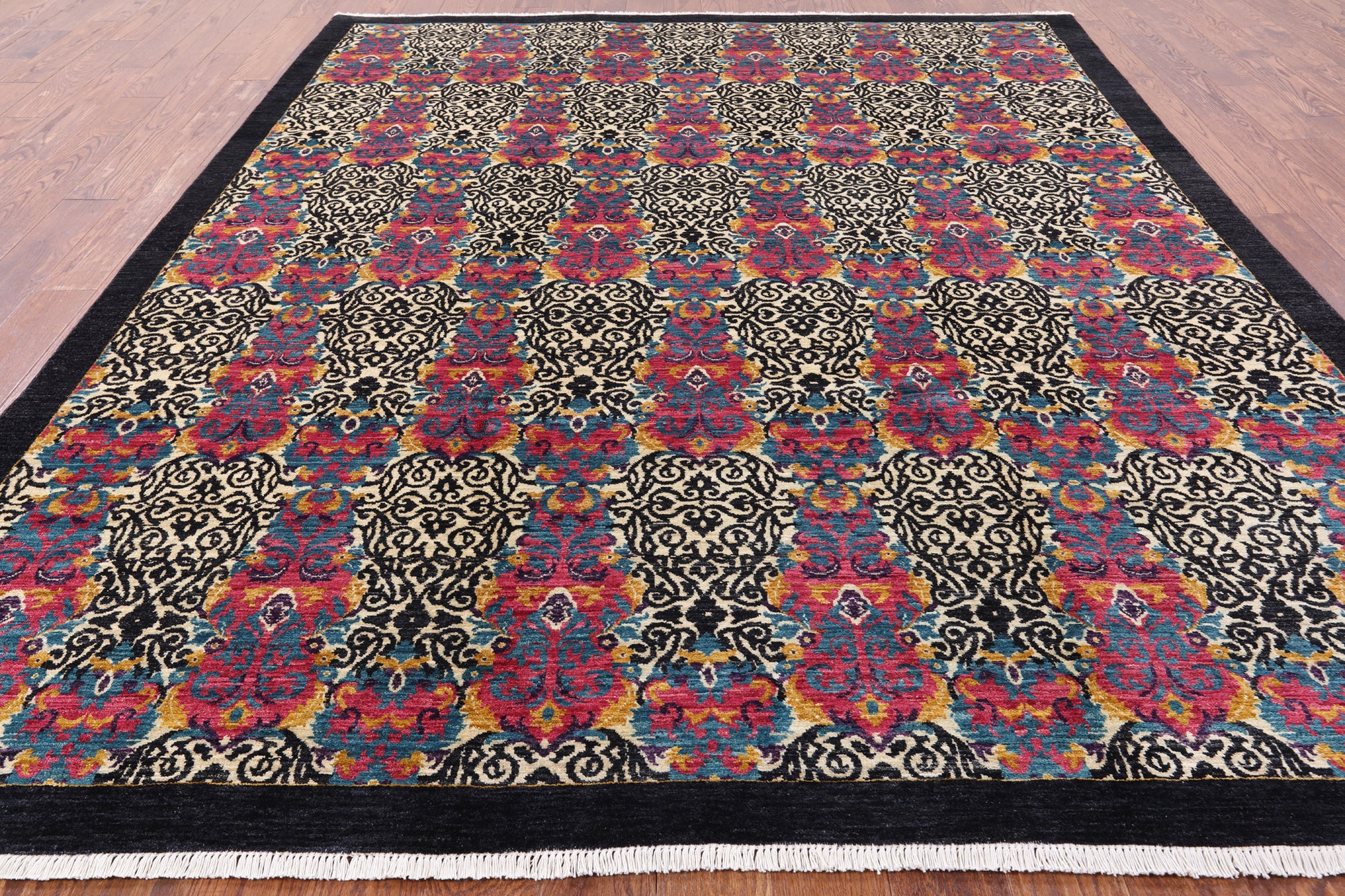 William Morris Hand Knotted Wool Area Rug - 8' 0" X 10' 6" - Golden Nile
