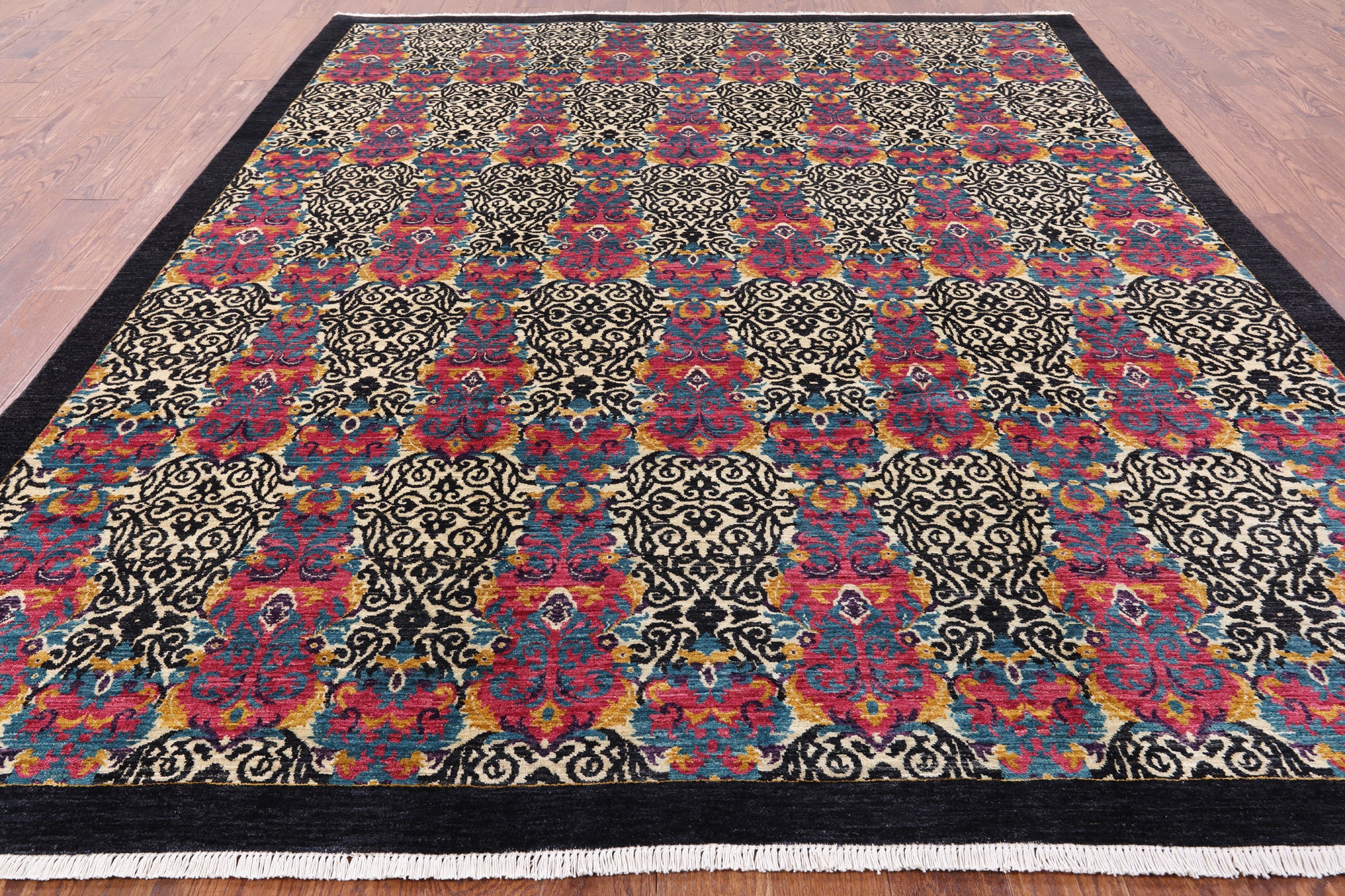 William Morris Hand Knotted Wool Area Rug - 8' 0" X 10' 6" - Golden Nile