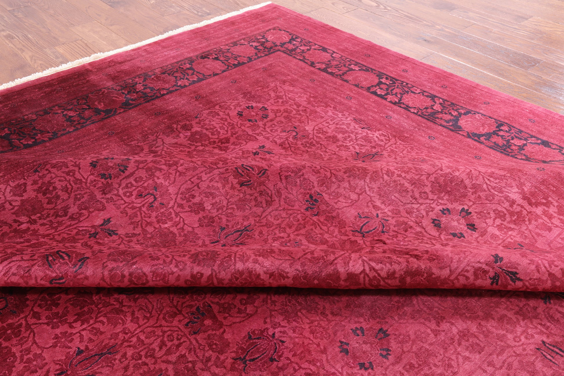 Pink Full Pile Overdyed Handmade Wool Area Rug - 9' 10" X 14' 6" - Golden Nile