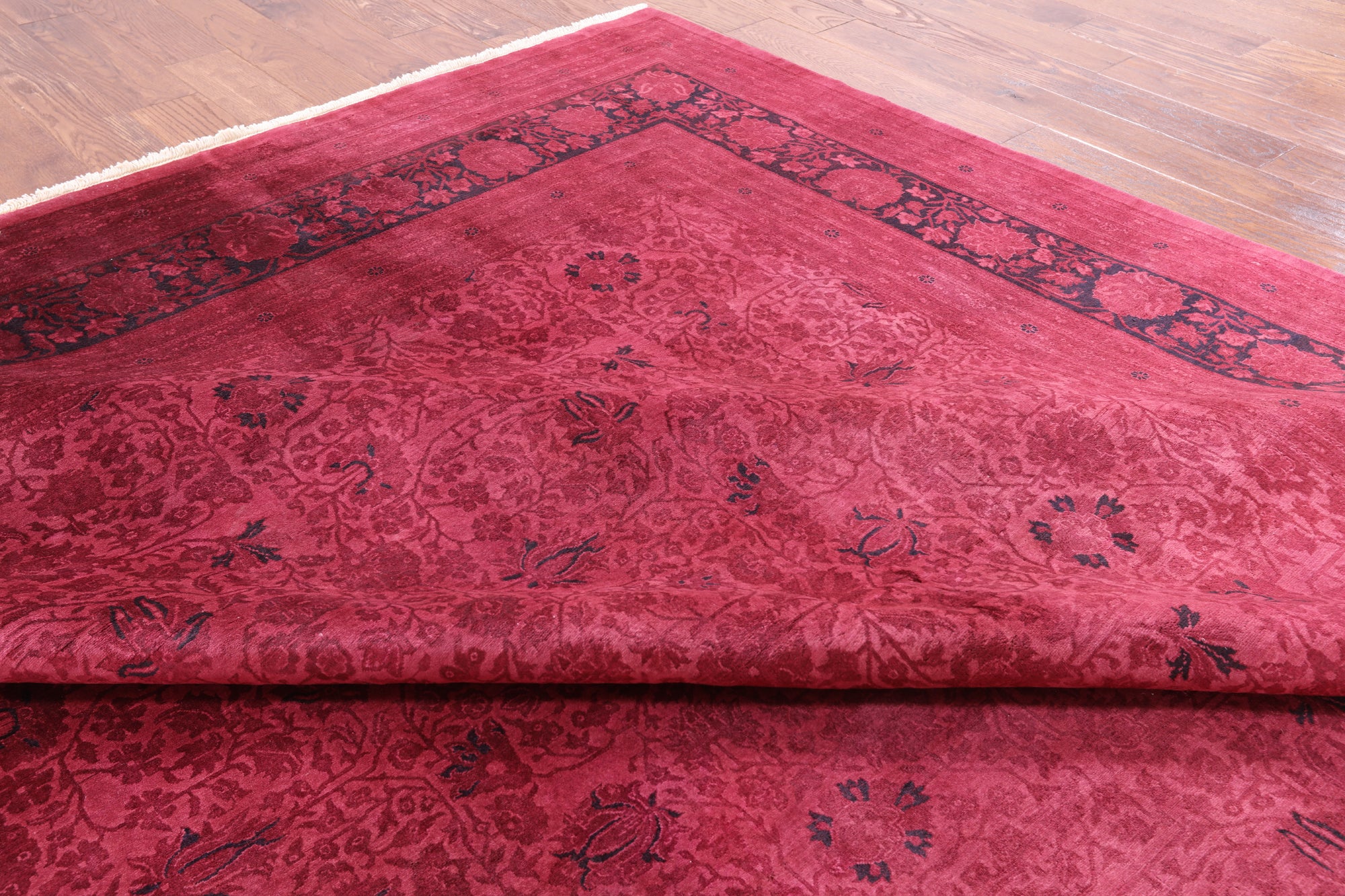 Pink Full Pile Overdyed Handmade Wool Area Rug - 9' 10" X 14' 6" - Golden Nile