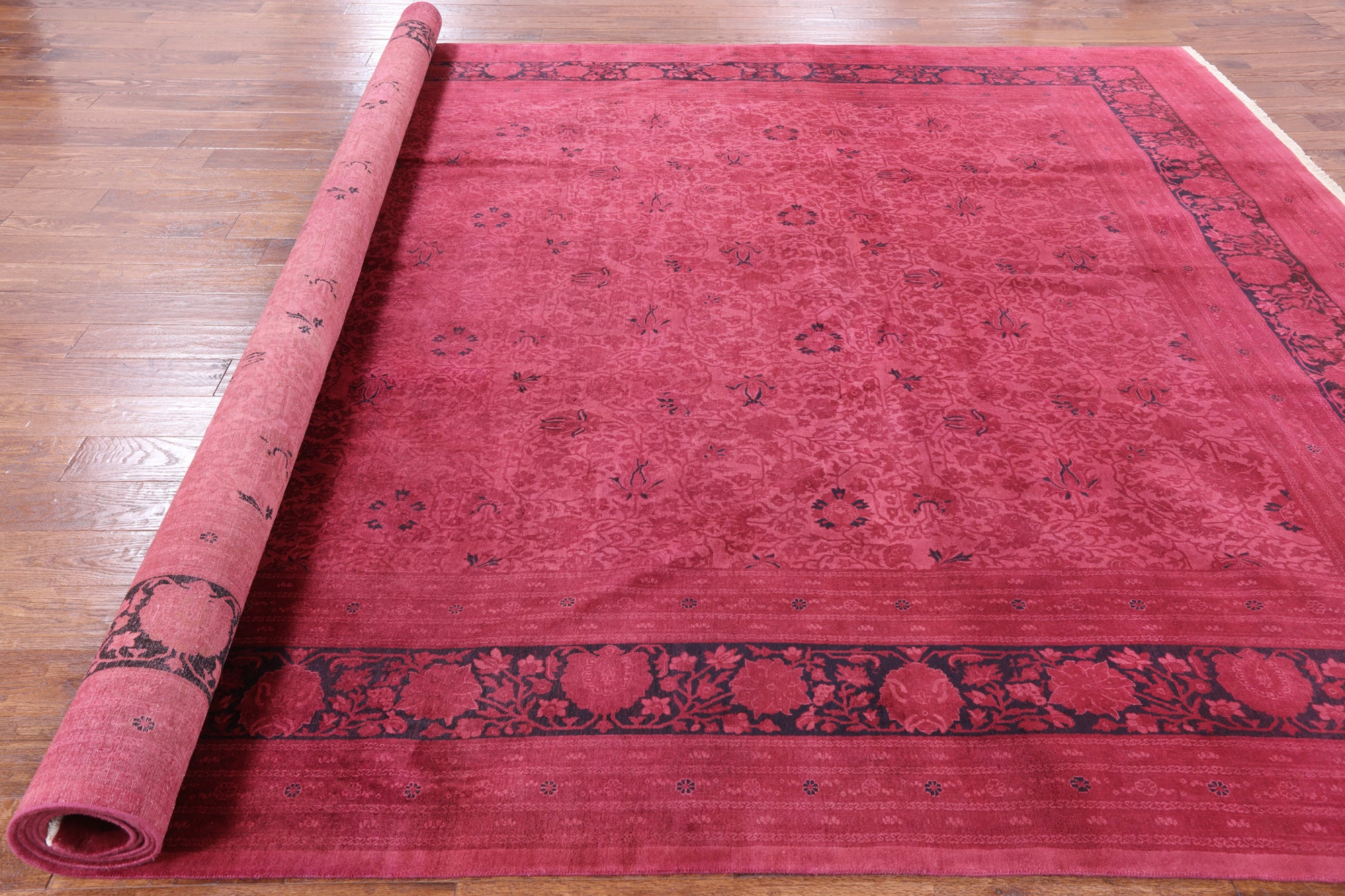 Pink Full Pile Overdyed Handmade Wool Area Rug - 9' 10" X 14' 6" - Golden Nile