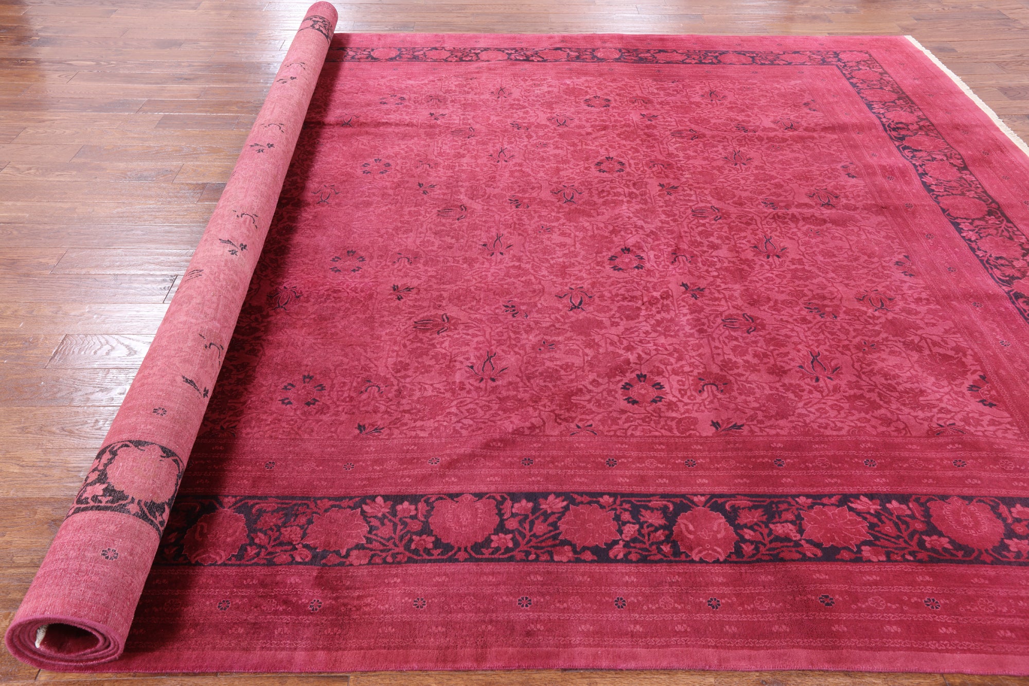 Pink Full Pile Overdyed Handmade Wool Area Rug - 9' 10" X 14' 6" - Golden Nile