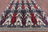 Ikat Hand Knotted Wool Area Rug - 7' 10" X 10' 3" - Golden Nile