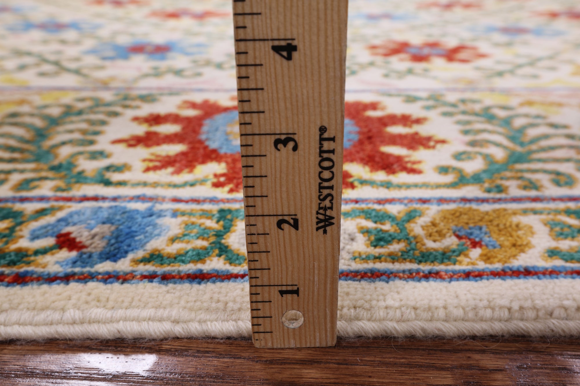 Ivory William Morris Handmade Wool Area Rug - 6' 2" X 8' 9" - Golden Nile