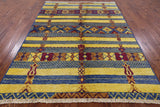 Tribal Moroccan Hand Knotted Wool Rug - 6' 7" X 8' 9" - Golden Nile
