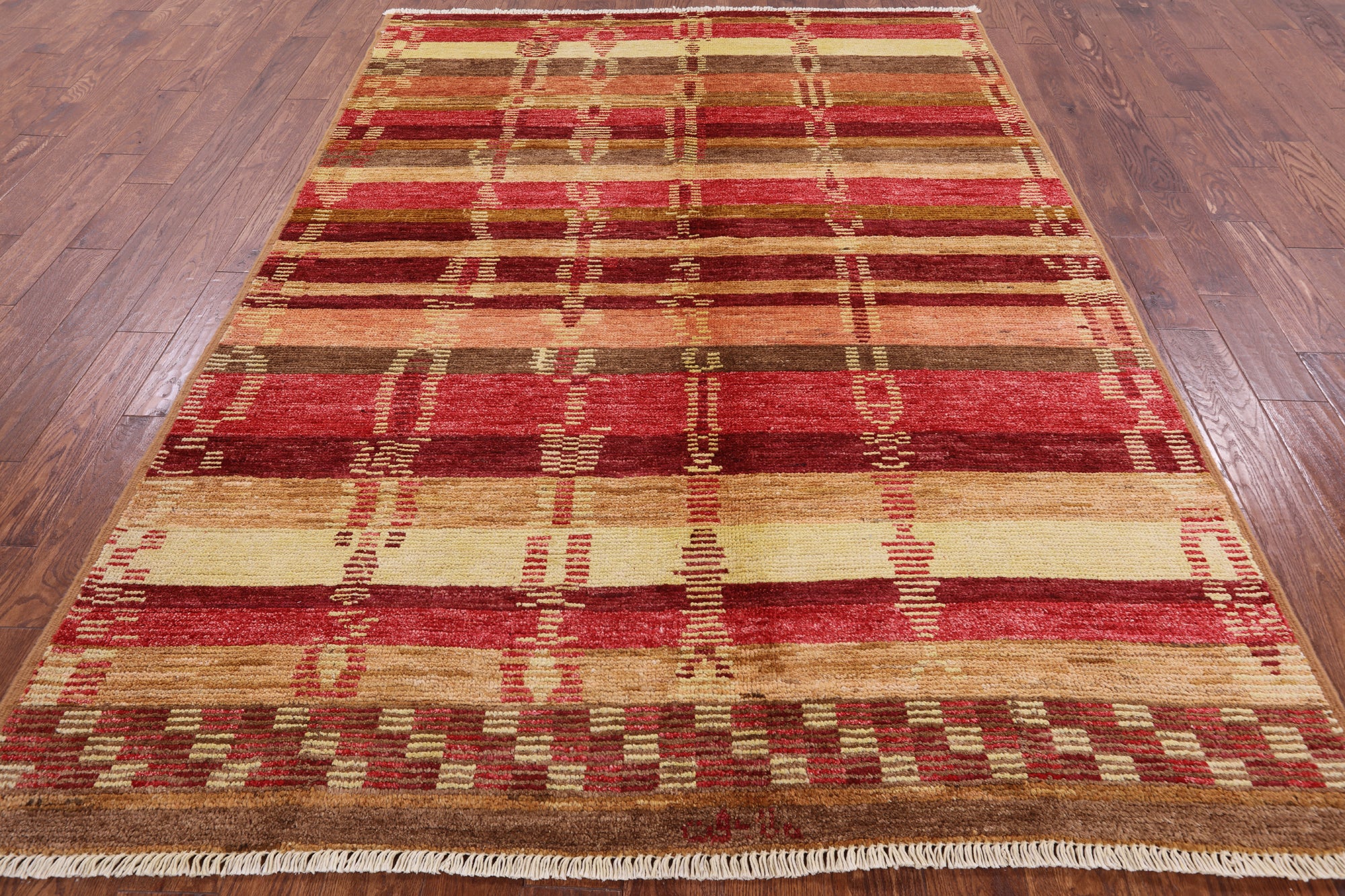 Tribal Moroccan Handmade Wool Area Rug - 6' 5" X 8' 10" - Golden Nile