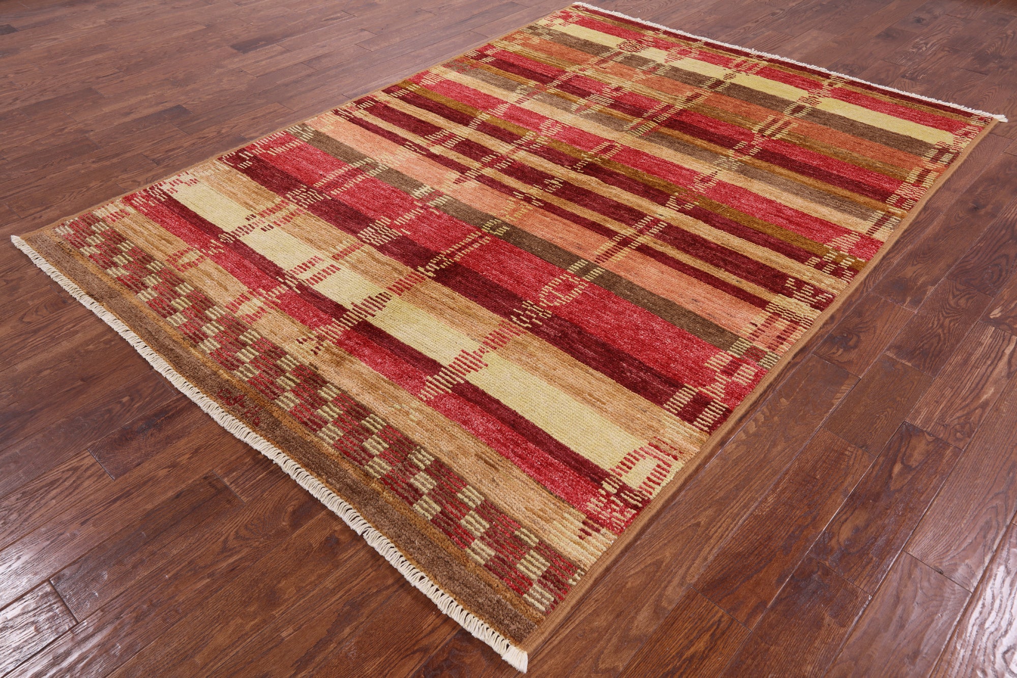 Tribal Moroccan Handmade Wool Area Rug - 6' 5" X 8' 10" - Golden Nile