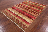 Tribal Moroccan Handmade Wool Area Rug - 6' 5" X 8' 10" - Golden Nile