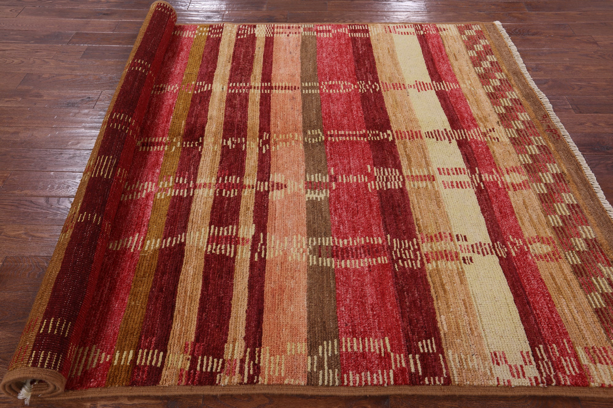Tribal Moroccan Handmade Wool Area Rug - 6' 5" X 8' 10" - Golden Nile