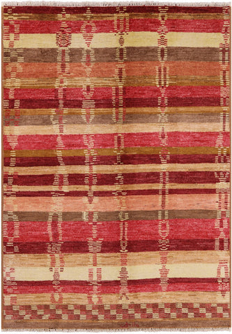 Tribal Moroccan Handmade Wool Area Rug - 6' 5