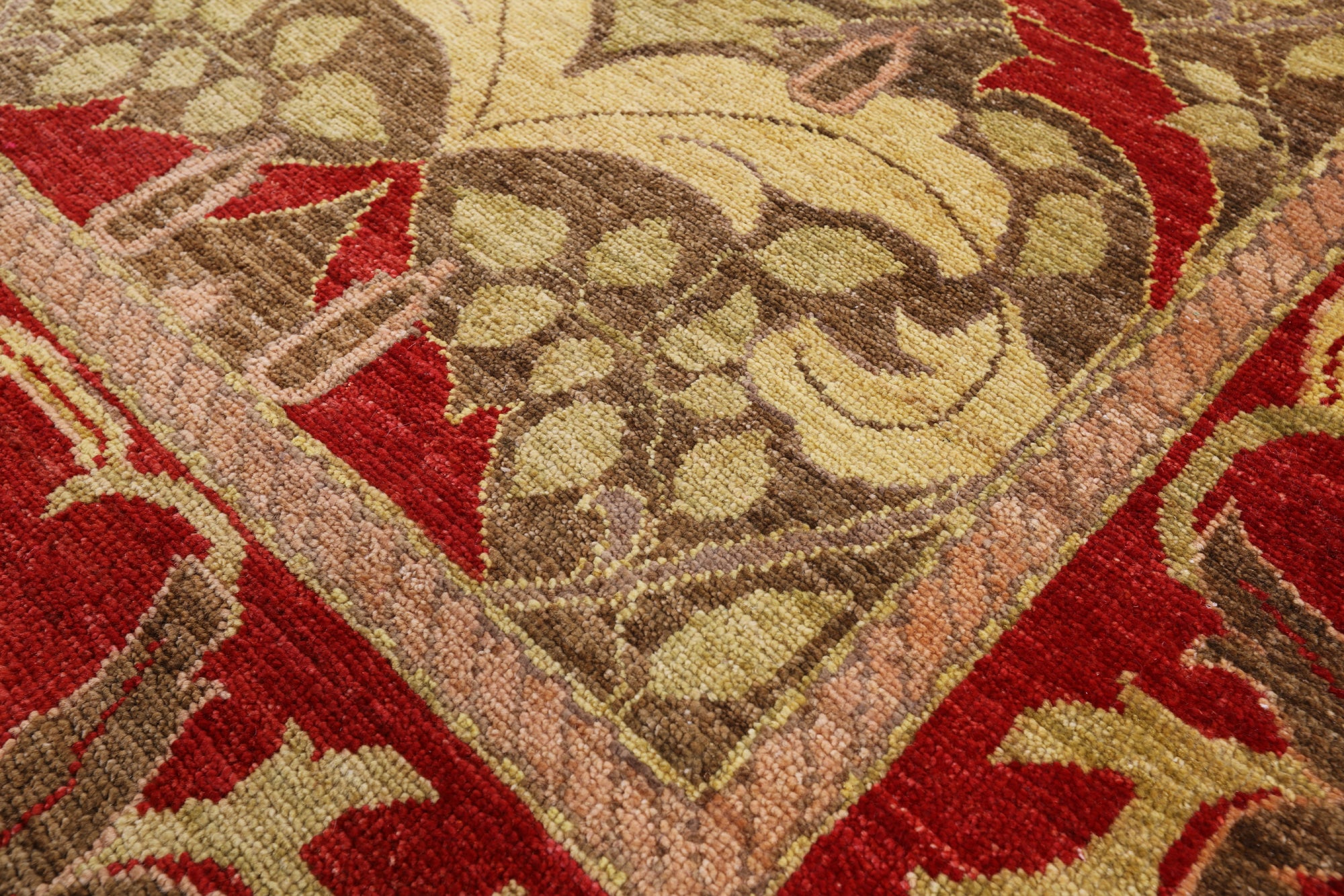 William Morris Handmade Wool Area Rug - 9' 1" X 12' 0" - Golden Nile