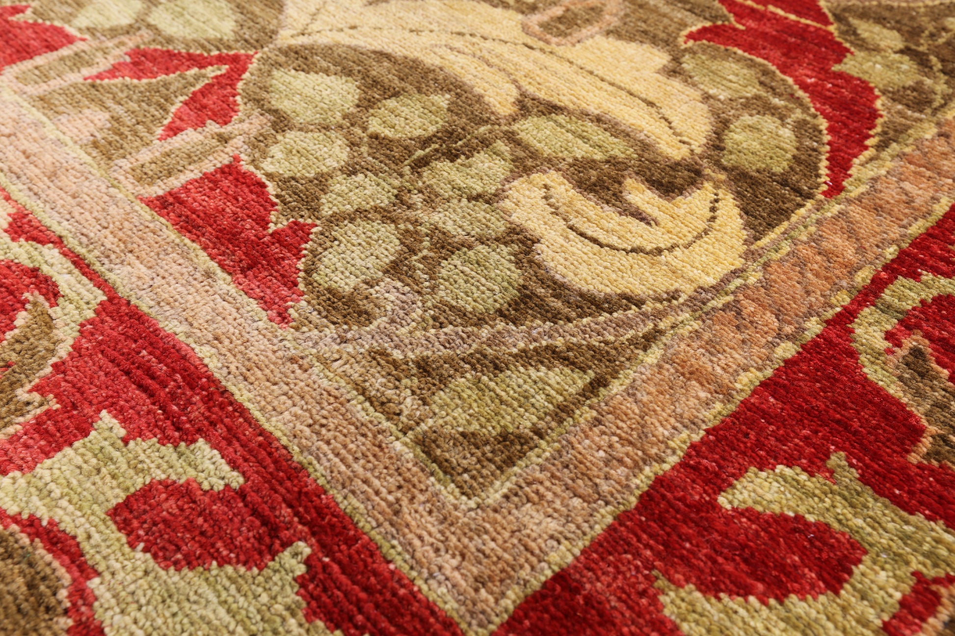 William Morris Hand Knotted Area Rug - 9' 0" X 12' 0" - Golden Nile