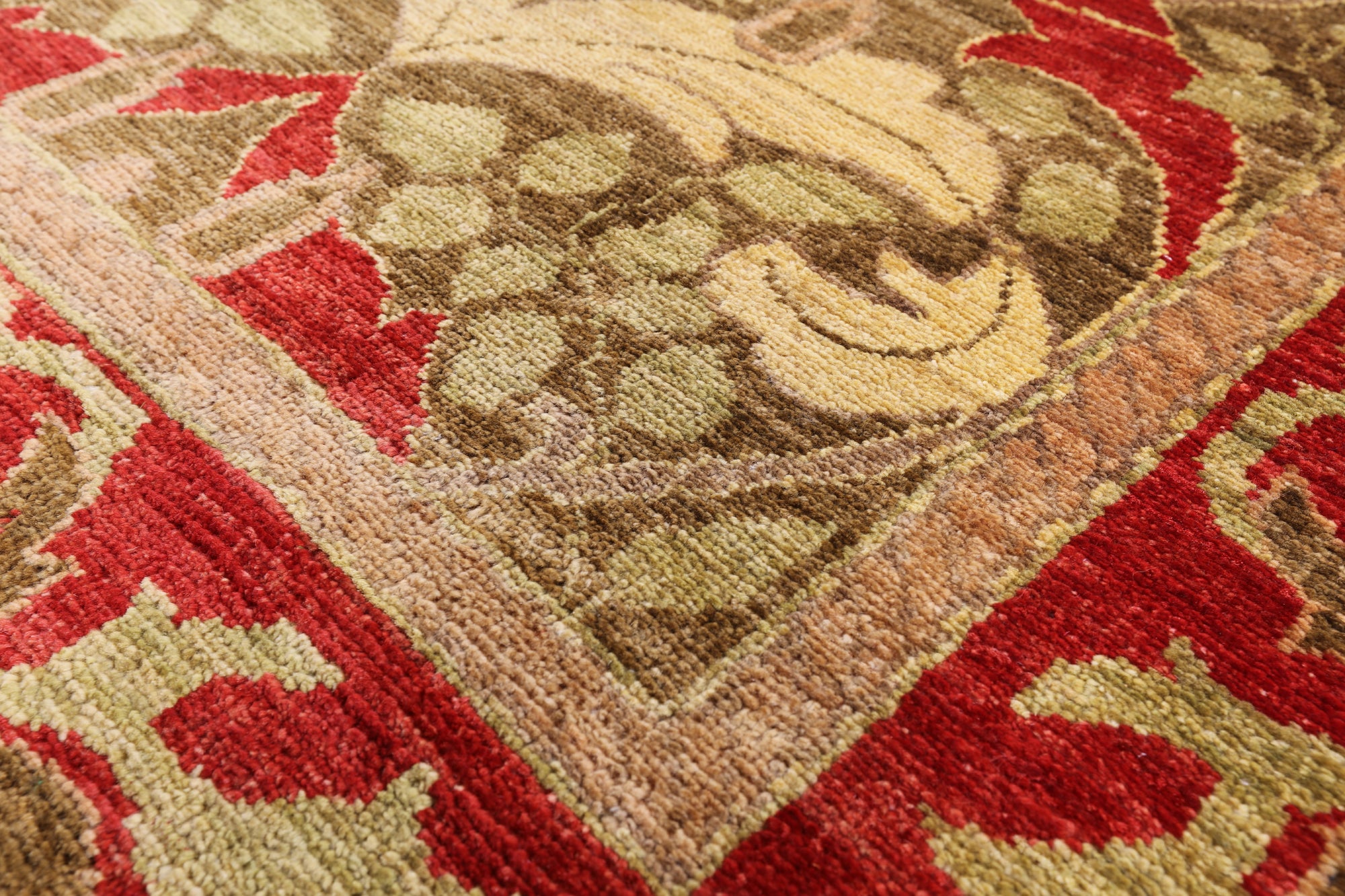 William Morris Hand Knotted Area Rug - 9' 0" X 12' 0" - Golden Nile