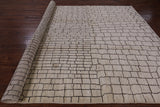 Ivory Moroccan Hand Knotted Area Rug - 8' 9" X 11' 10" - Golden Nile