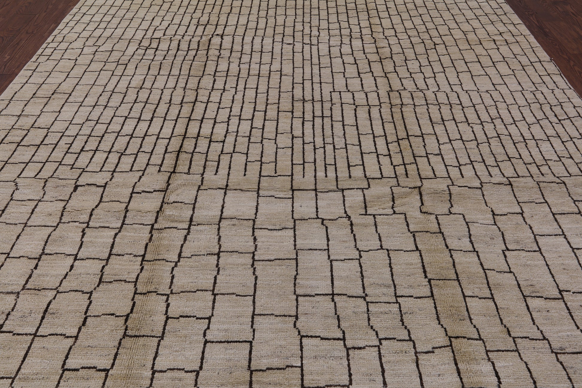 Ivory Moroccan Hand Knotted Area Rug - 8' 9" X 11' 10" - Golden Nile