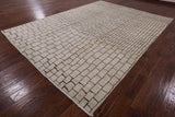 Ivory Moroccan Hand Knotted Area Rug - 8' 9" X 11' 10" - Golden Nile