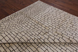 Ivory Moroccan Hand Knotted Area Rug - 8' 9" X 11' 10" - Golden Nile