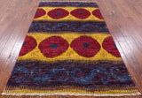 Ikat Handmade Wool Rug - 4' 6" X 7' 3" - Golden Nile