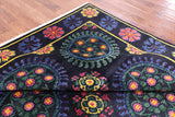 Black William Morris Hand Knotted Wool Area Rug - 8' 1" X 9' 10" - Golden Nile