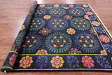 Black William Morris Hand Knotted Wool Area Rug - 8' 1" X 9' 10" - Golden Nile