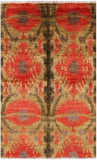 Ikat Hand Knotted Wool Area Rug - 5' 0" X 8' 1" - Golden Nile