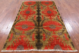 Ikat Hand Knotted Wool Area Rug - 5' 0" X 8' 1" - Golden Nile