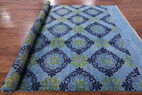 Blue Ikat Handmade Wool Area Rug - 7' 10" X 10' 2" - Golden Nile