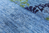 Blue Ikat Handmade Wool Area Rug - 7' 10" X 10' 2" - Golden Nile