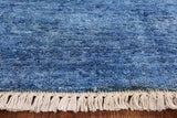 Blue Ikat Handmade Wool Area Rug - 7' 10" X 10' 2" - Golden Nile