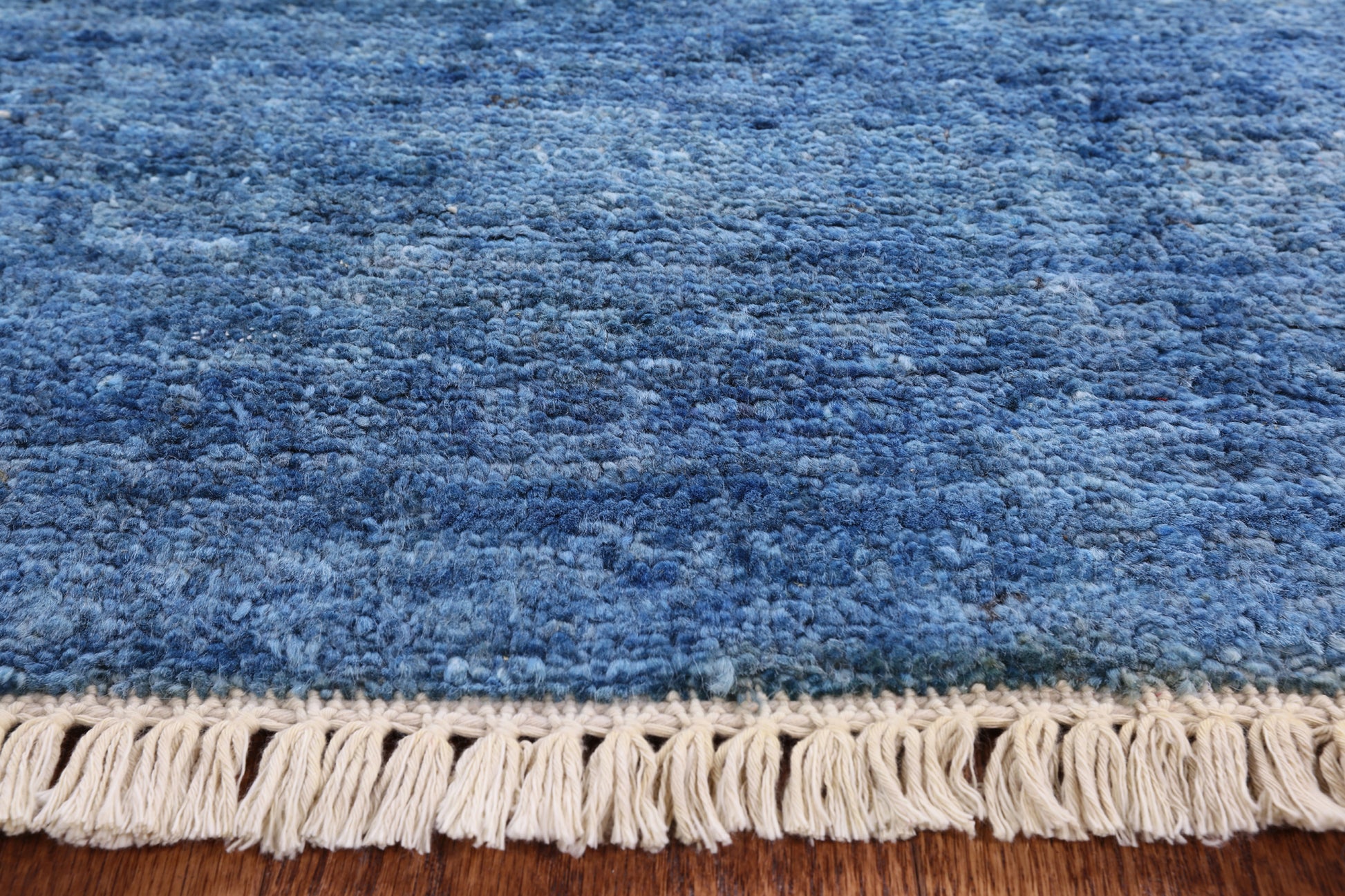 Blue Ikat Handmade Wool Area Rug - 7' 10" X 10' 2" - Golden Nile