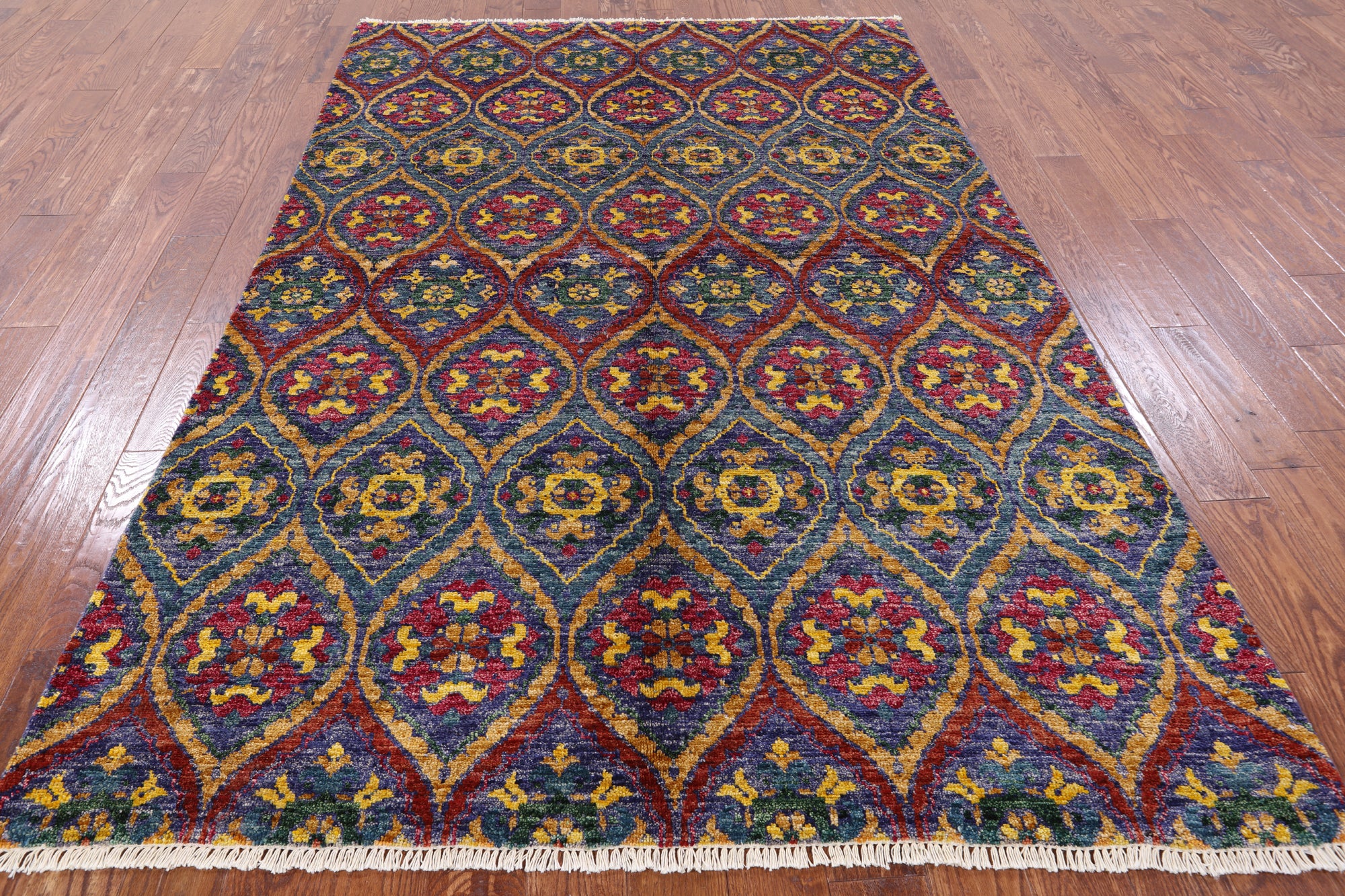 William Morris Hand Knotted Wool Area Rug - 6' 0" X 9' 1" - Golden Nile