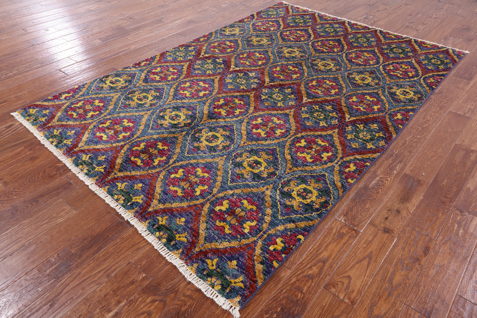 William Morris Hand Knotted Wool Area Rug - 6' 0" X 9' 1" - Golden Nile